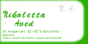 nikoletta aved business card